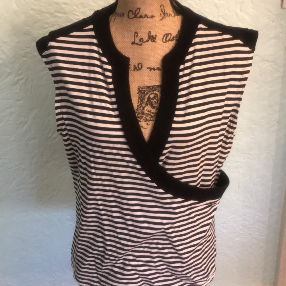 Black and white striped top